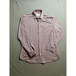 Mizzen+Main Trim Fit Button Up Shirt Men's M Red Check‎ Performance Long Sleeve.